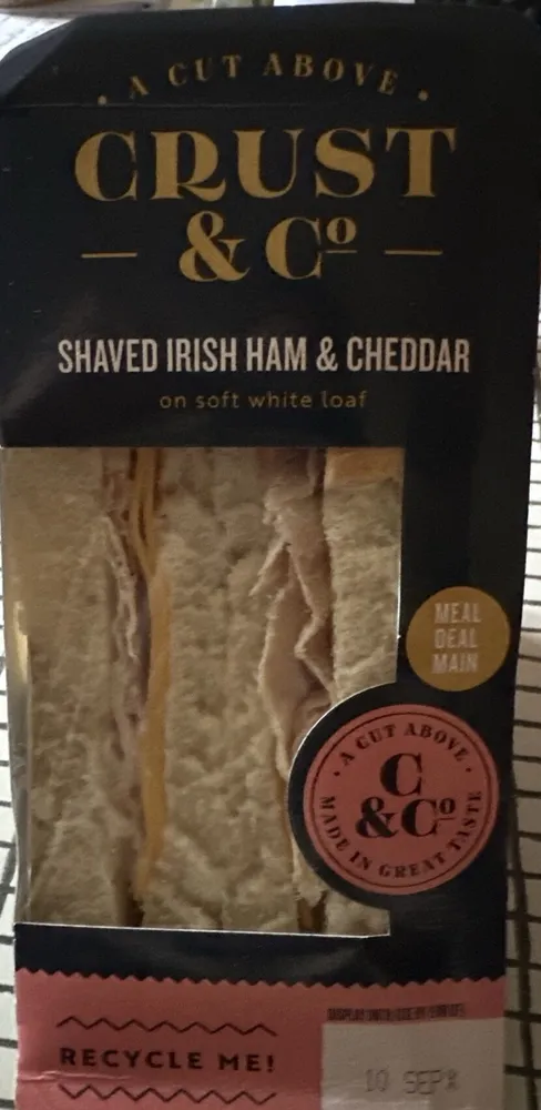 Shaved Irish Ham And Cheddar Sandwich