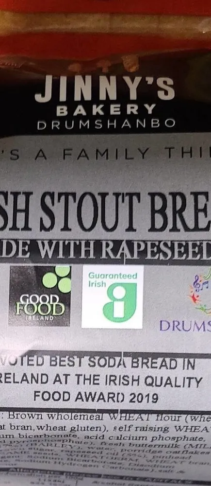 Jinnys Irish stout bread