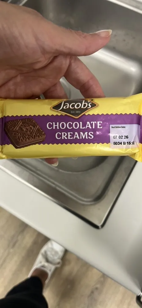 Jacobs EST. 1851 CHOCOLATE CREAMS Best Before Date