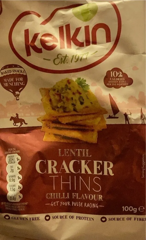 Lentil cracker Thins: Chilli Flavour