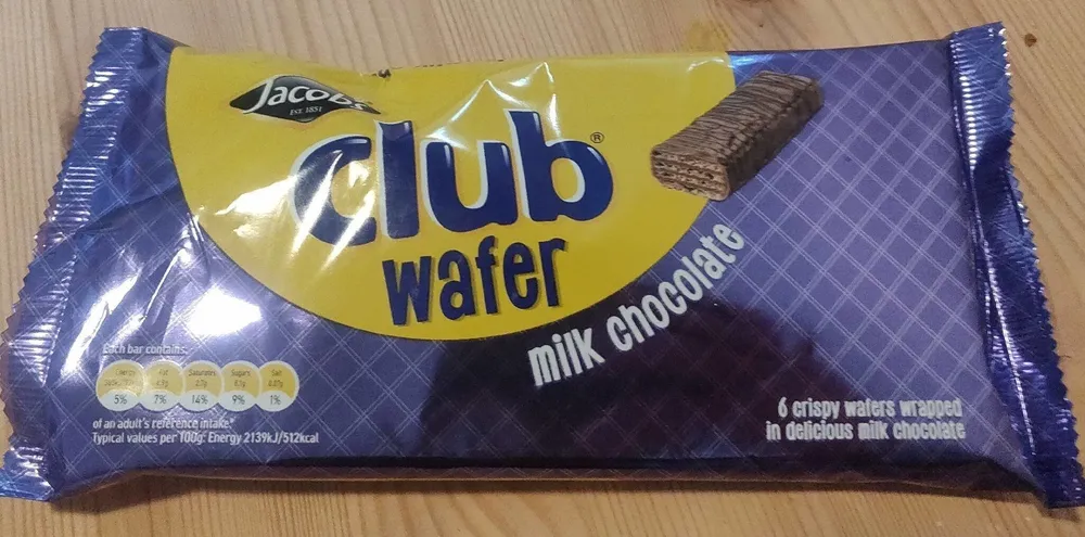 Club wafer Milk chocolate