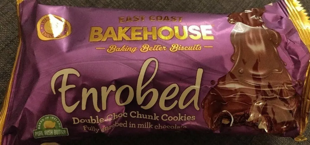 Enrobed double choc chunk cookies