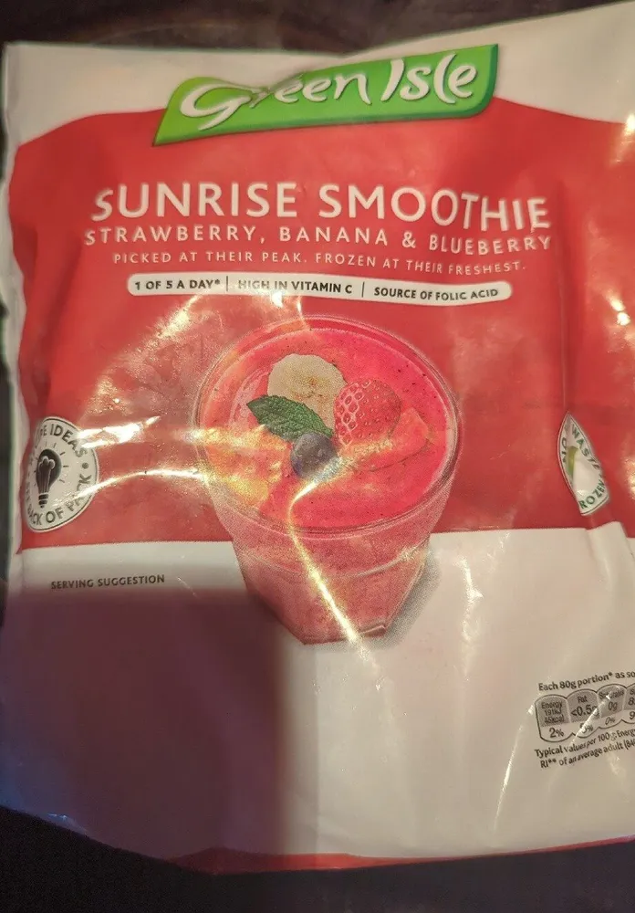 Sunrise Smoothie (Strawberry, Banana, Blueberries)