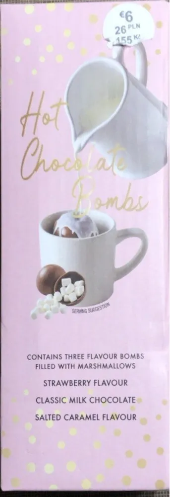 Classic milk chocolate bomb with mini marshmallows( pink)