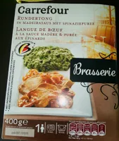 Carrefour Langue de Boeuf Sauce Madère & Purée aux Épinards