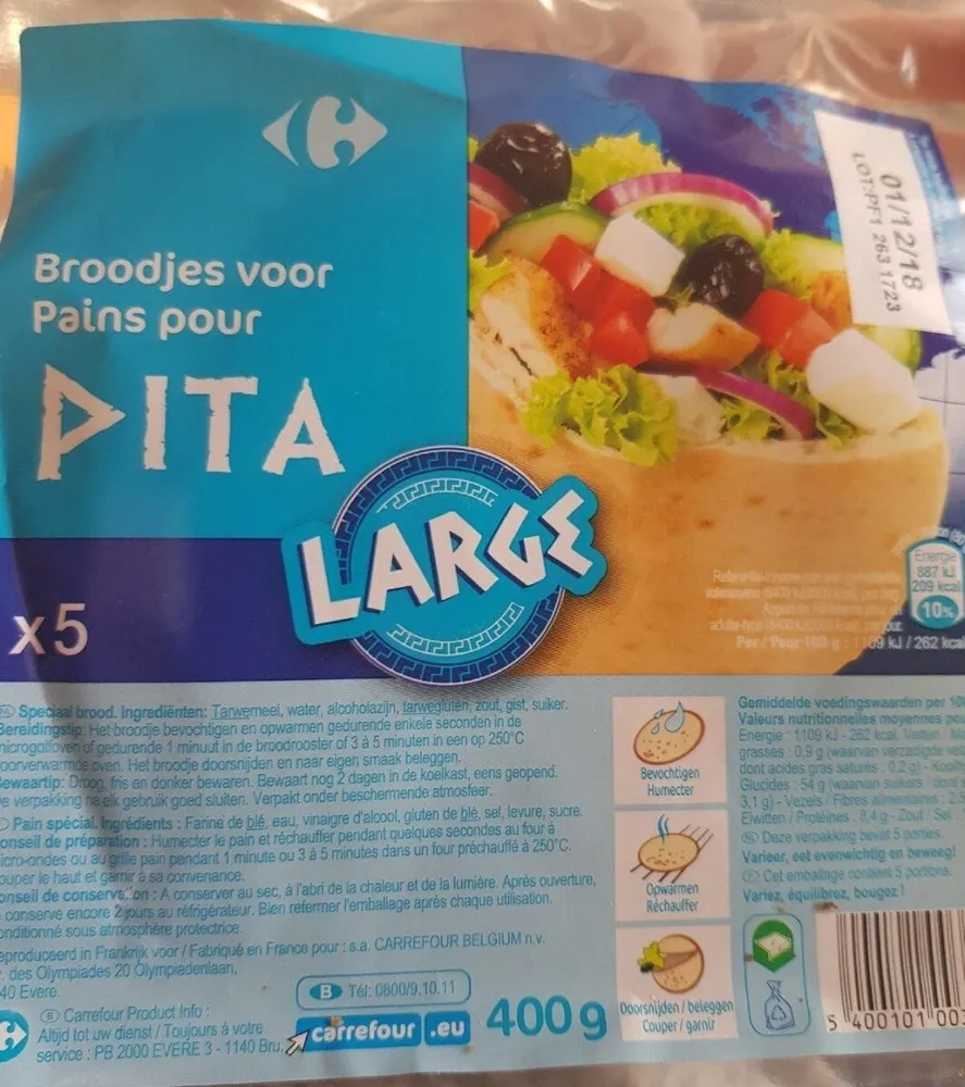 Carrefour Classic' Pains Pita Large 5 Pièces
