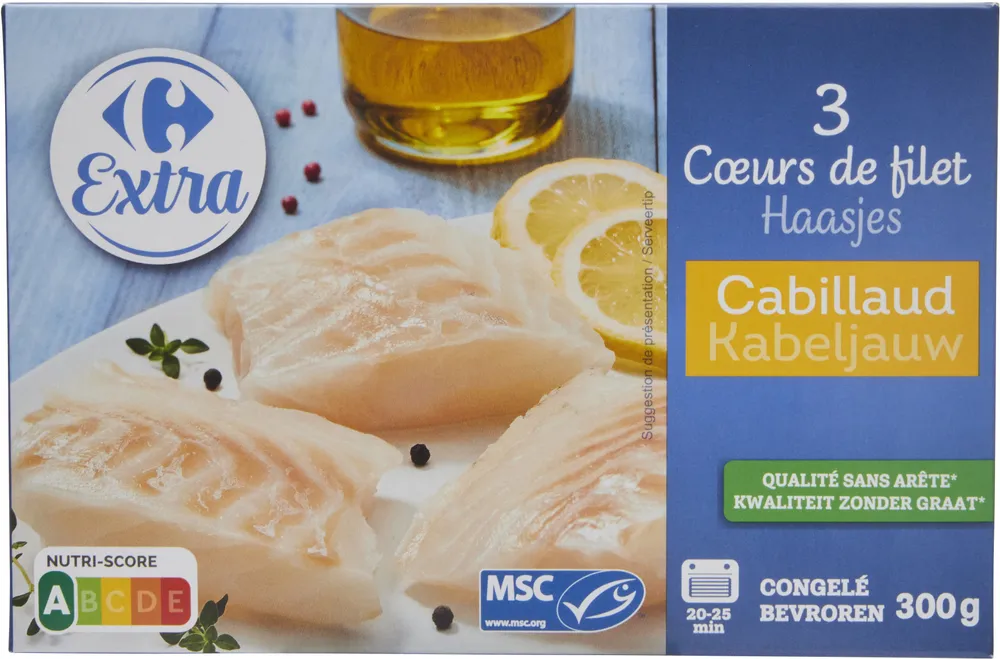 3 Cœurs de filet Cabillaud