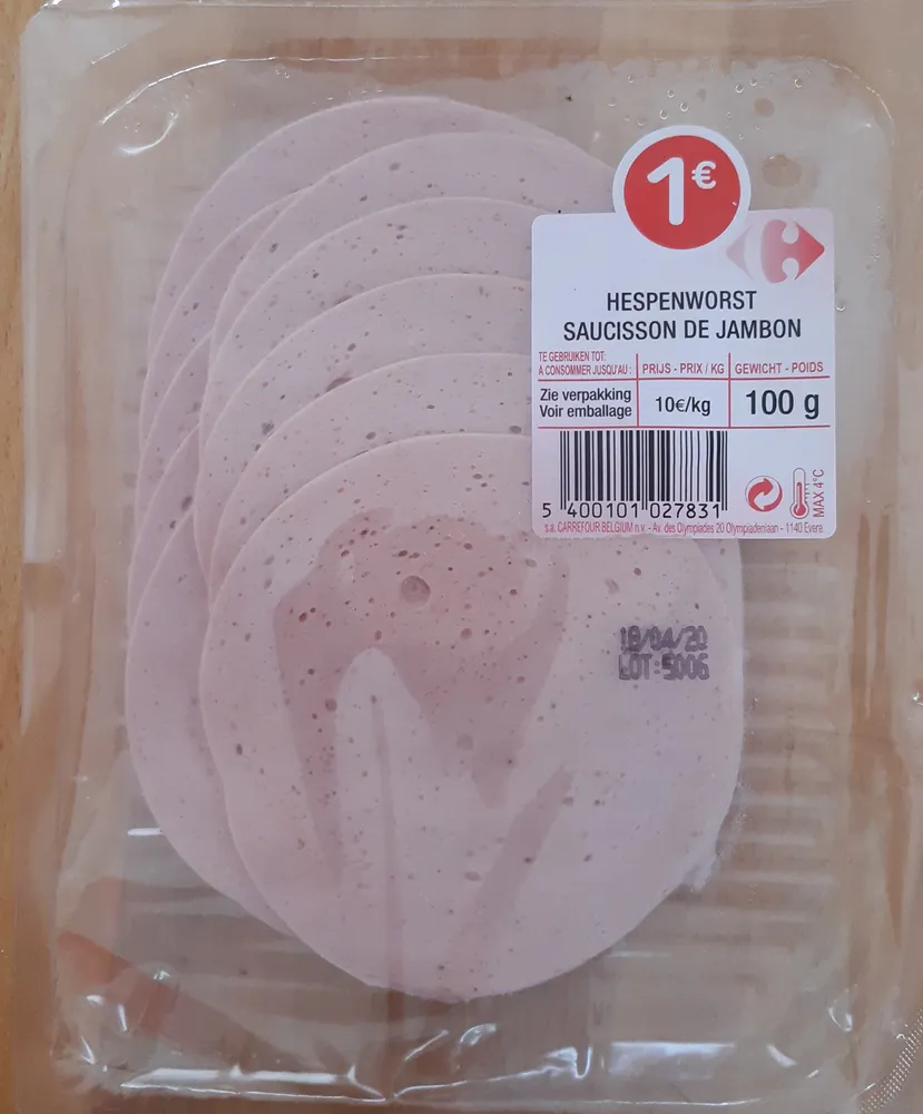 Carrefour Saucisson de Jambon 10 Tranches