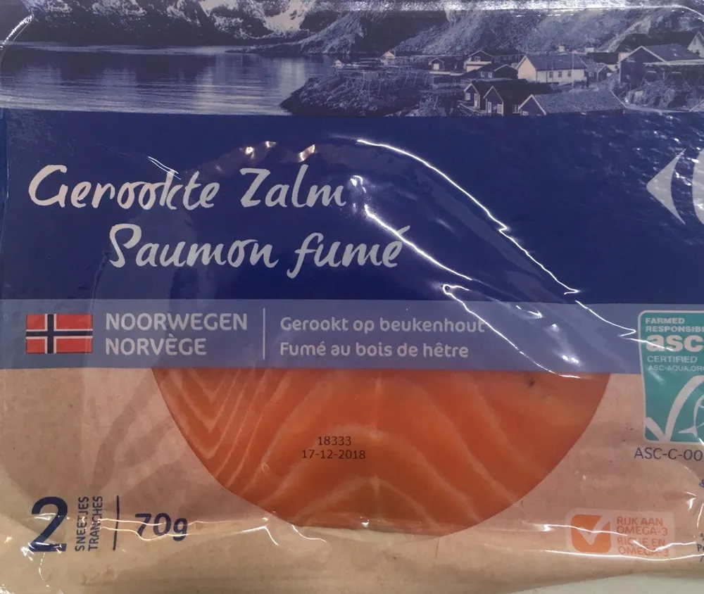 Filière Qualité Carrefour Extra Saumon Fumé Norvège 2 Tranches
