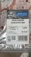 Carrefour The Market Saucisse de Porc et Boeuf