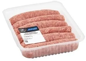 Carrefour Saucisse Porc et Boeuf 6 Pièces