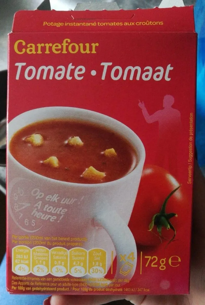 Potage instantané tomates aux croûtons