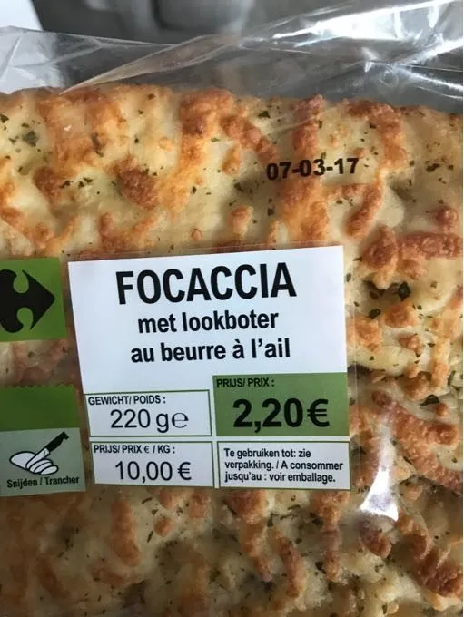 Carrefour The Market Traiteur Trattoria Focaccia à l'Ail