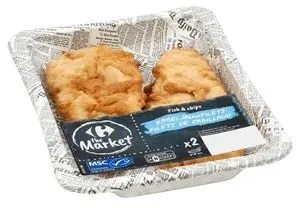 Carrefour The Market Fish & Chips Filets de Cabillaud 2 Pièces