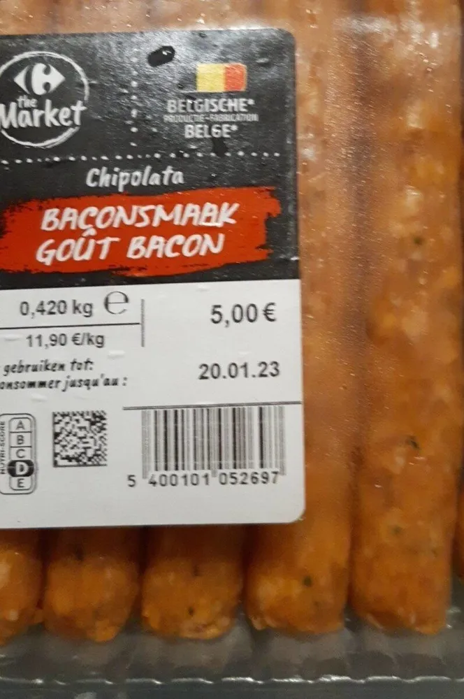 Chipolata goût bacom