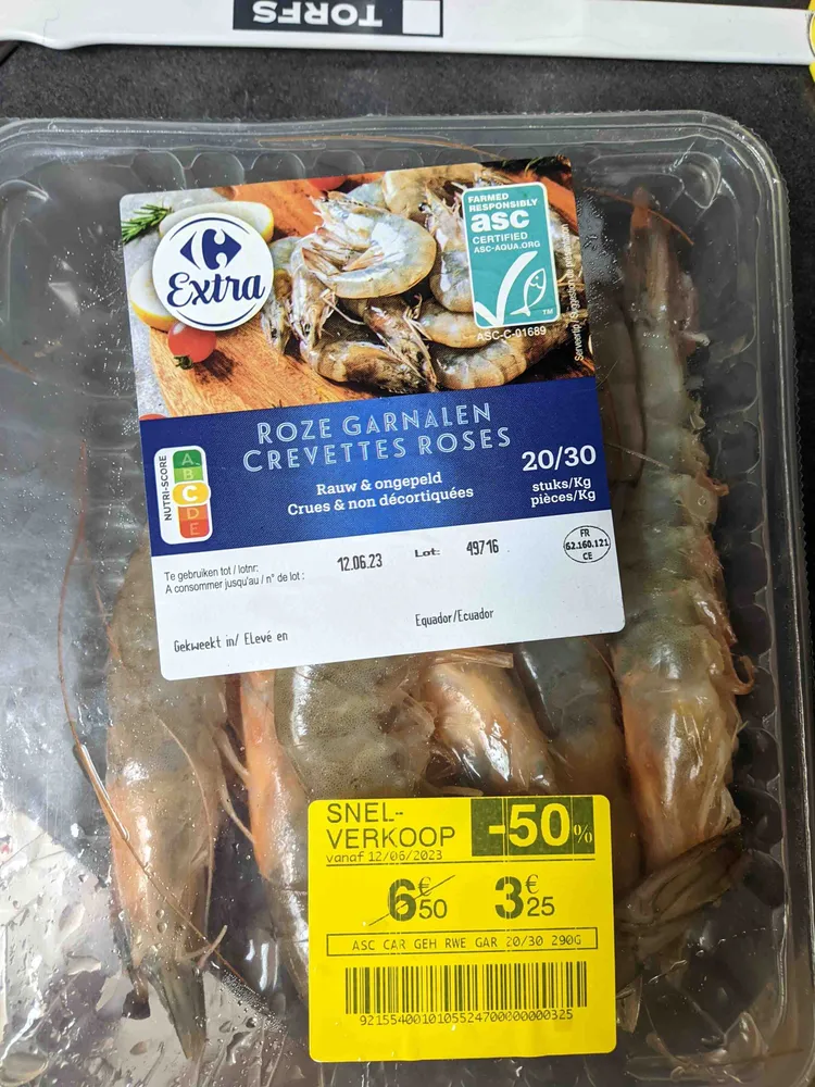 Carrefour Extra Crevettes Roses 20/30 Pc