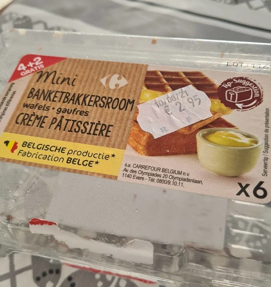 Carrefour Gauffres à la Crème Pâtissière 80g 4+2 gratuit