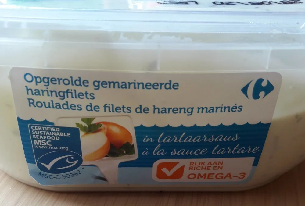 Roulades de filets de hareng marinés