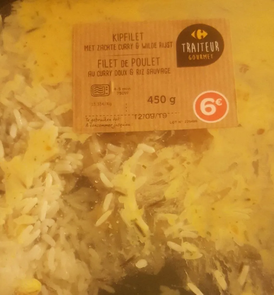Filet de poulet au curry et riz sauvage