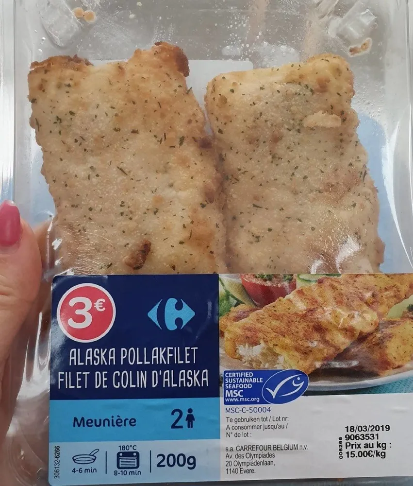 Carrefour The Market Meunière Filet de Colin d'Alaska 2 Pièces