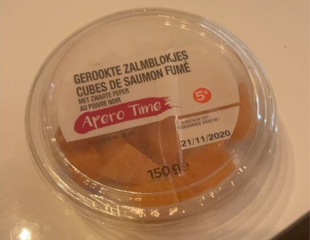 Cubes de saumon fume