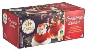 Carrefour Extra Christmas Dessert Crème Glacée Vanille avec Coulis de Framboises
