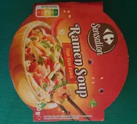 Soupe de nouilles aux crevettes roses et lait de coco