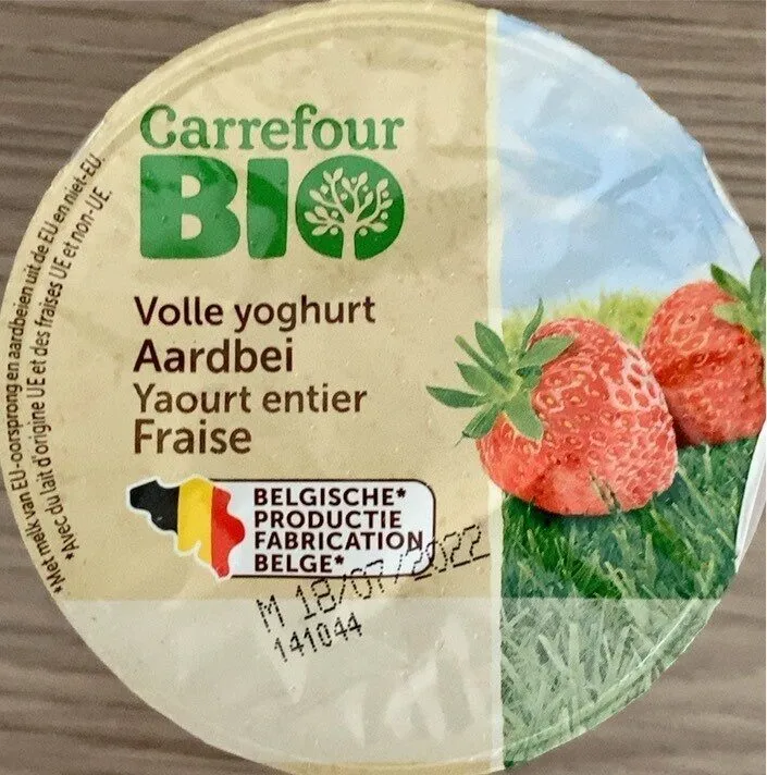 Carrefour Bio Yaourt Entier Fraise