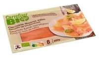 Carrefour Bio Saumon Fumé Norvégien Fumé au Bois de Hêtre 8 Tranches