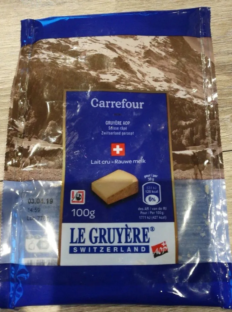 Gruyère Suisse Lait cru rapé
