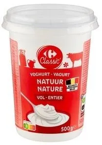Yaourt entier natur.