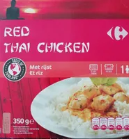 Red thai chicken et riz