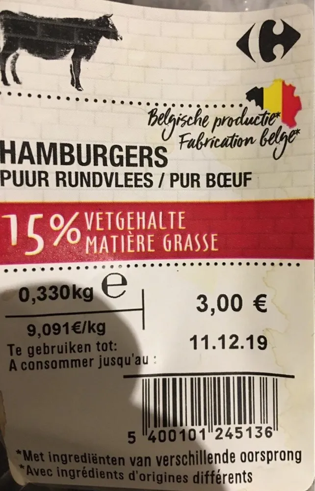 Hamburgers pur boeuf