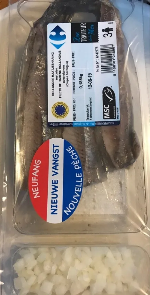 Filet de hareng hollandais avec oignons