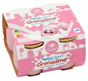 Carrefour Classic' Yaourt Saveur Grenadine Aromatisé