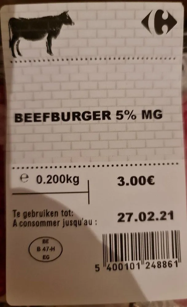 Beefburger 5% MG