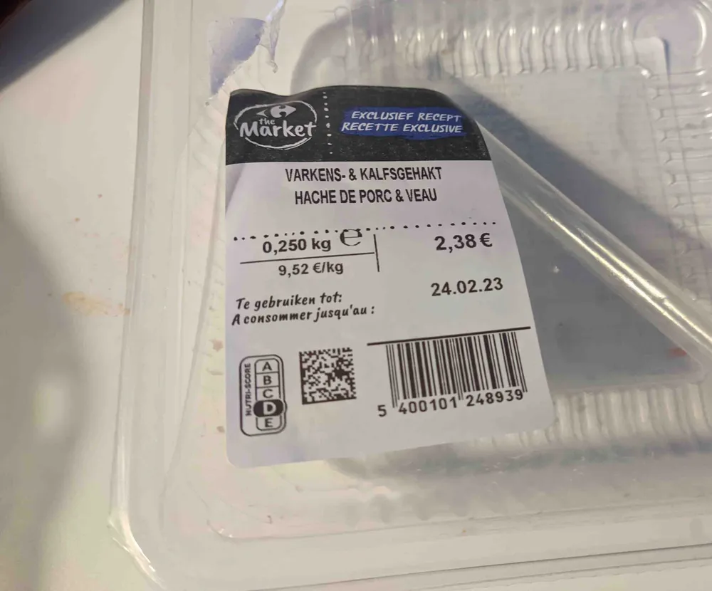 varkens- kalfsgehakt hache de porc & veau