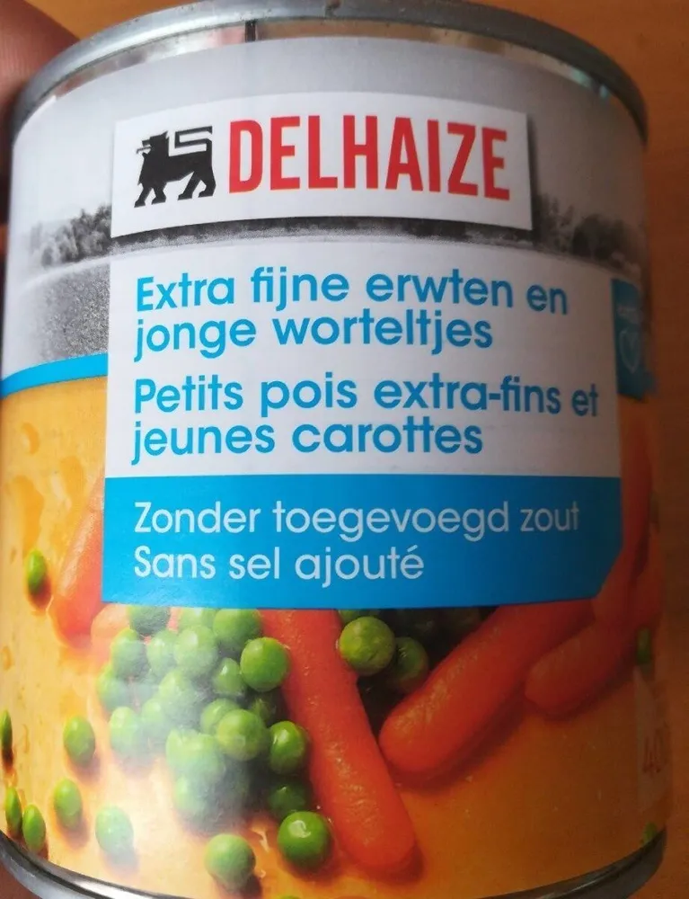 Petits pois extra-fins et jeunes carottes, sans sel ajouté