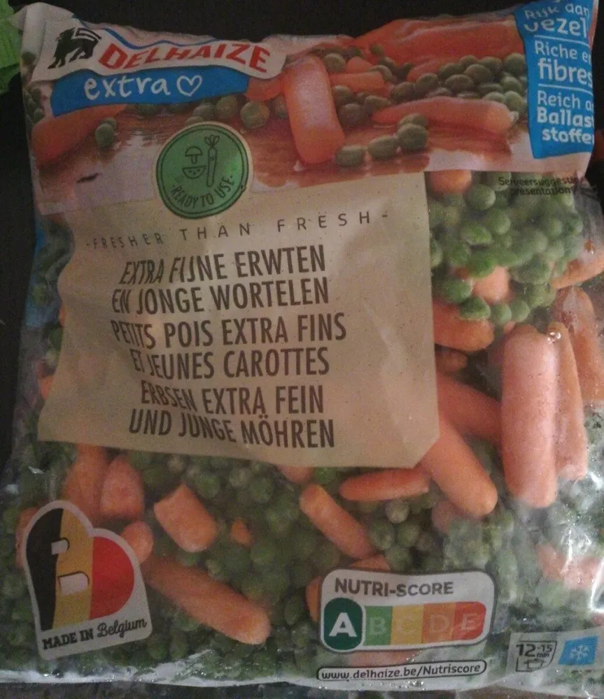 Petits pois extra fins et jeunes carottes