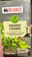 Koriandet fijngesneden