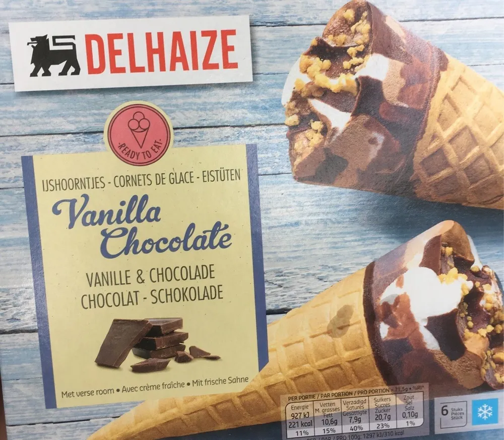 Cornet de glace vanille chocolat