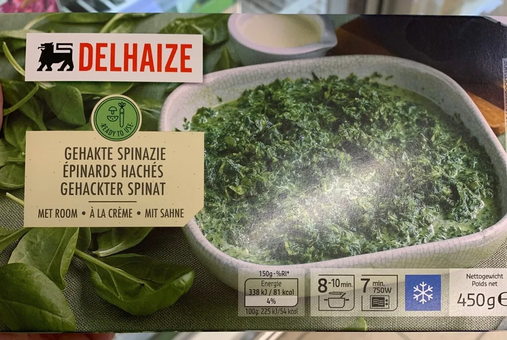 Epinards hachés à la crème