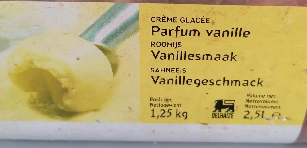 Crème glacée parfum vanille