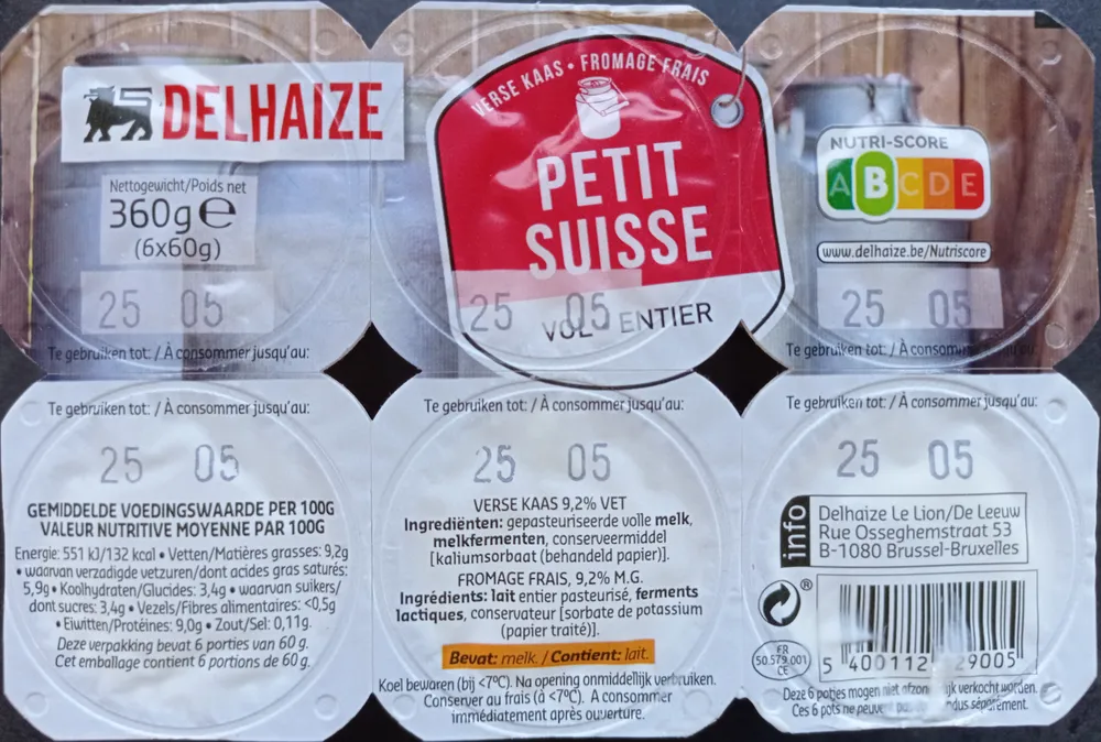 Petit suisses entiers