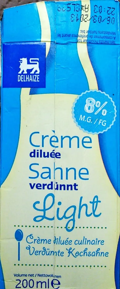 Crème diluée Light
