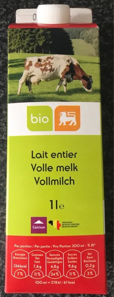 Lait entier Bio