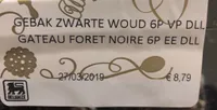 Gateau foret Noire Delhaize
