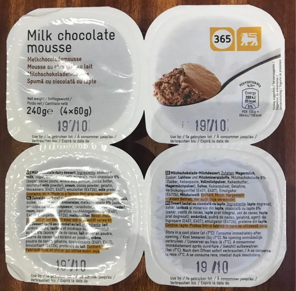 Mousse au chocolat au lait