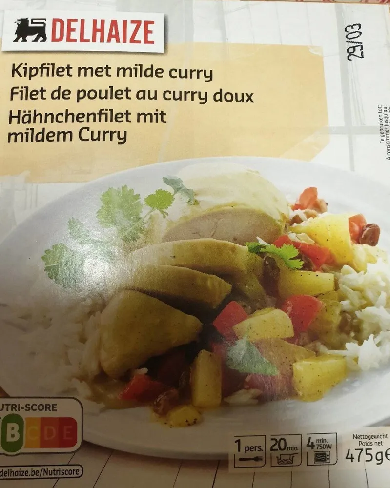 Filet de poulet au curry doux