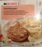 Hamburger met bloemkool en aardappelpuree